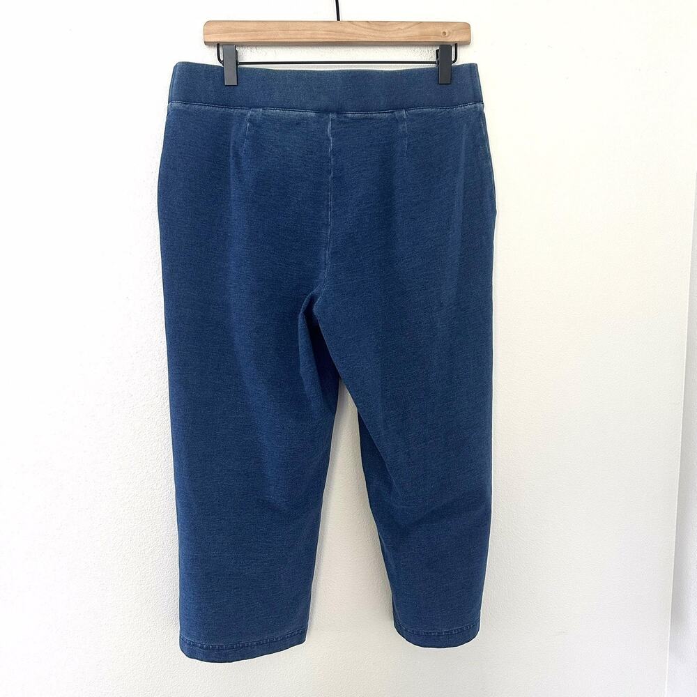 Pure Jill Indigo Wide Leg Pant Women Petite M Blue Stretch Cropped Coastal Lagen - Picture 5 of 10